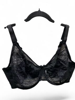 HSIA 38G underwire Sheer Black Lace Bra with Adjustable Straps